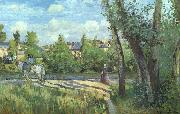 Camille Pissaro Sunlight on the Road, Pontoise painting